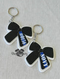3D Printed Thin Blue Line Bow Keychain