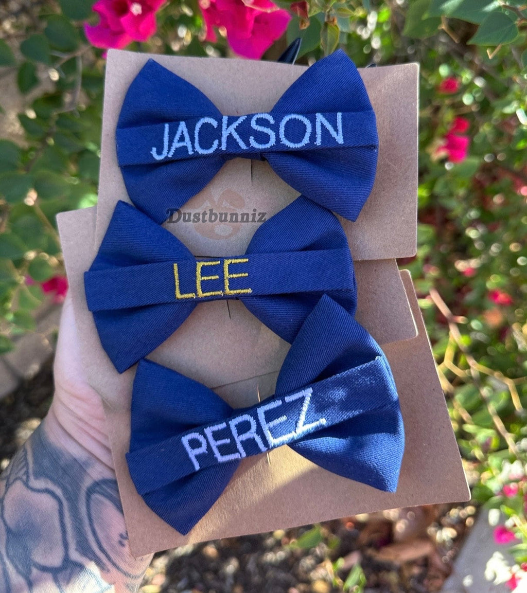 Military Bow Clip Custom Embroidery