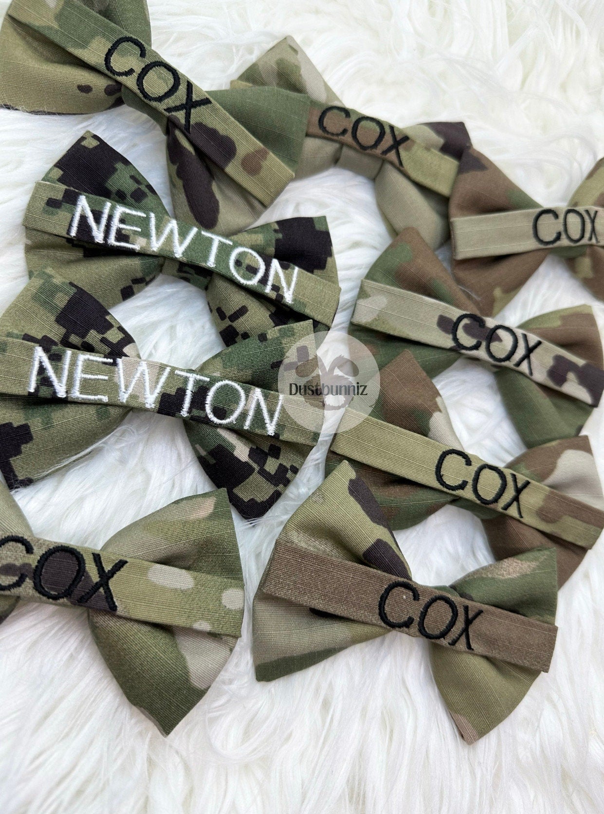 Military Bow Clip Custom Embroidery