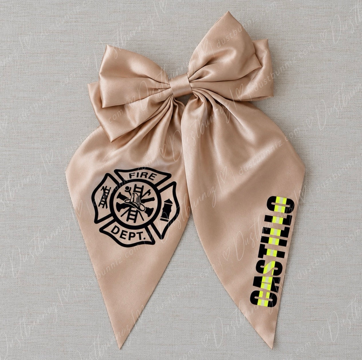 Custom Firefighter Bow Clip MEDIUM