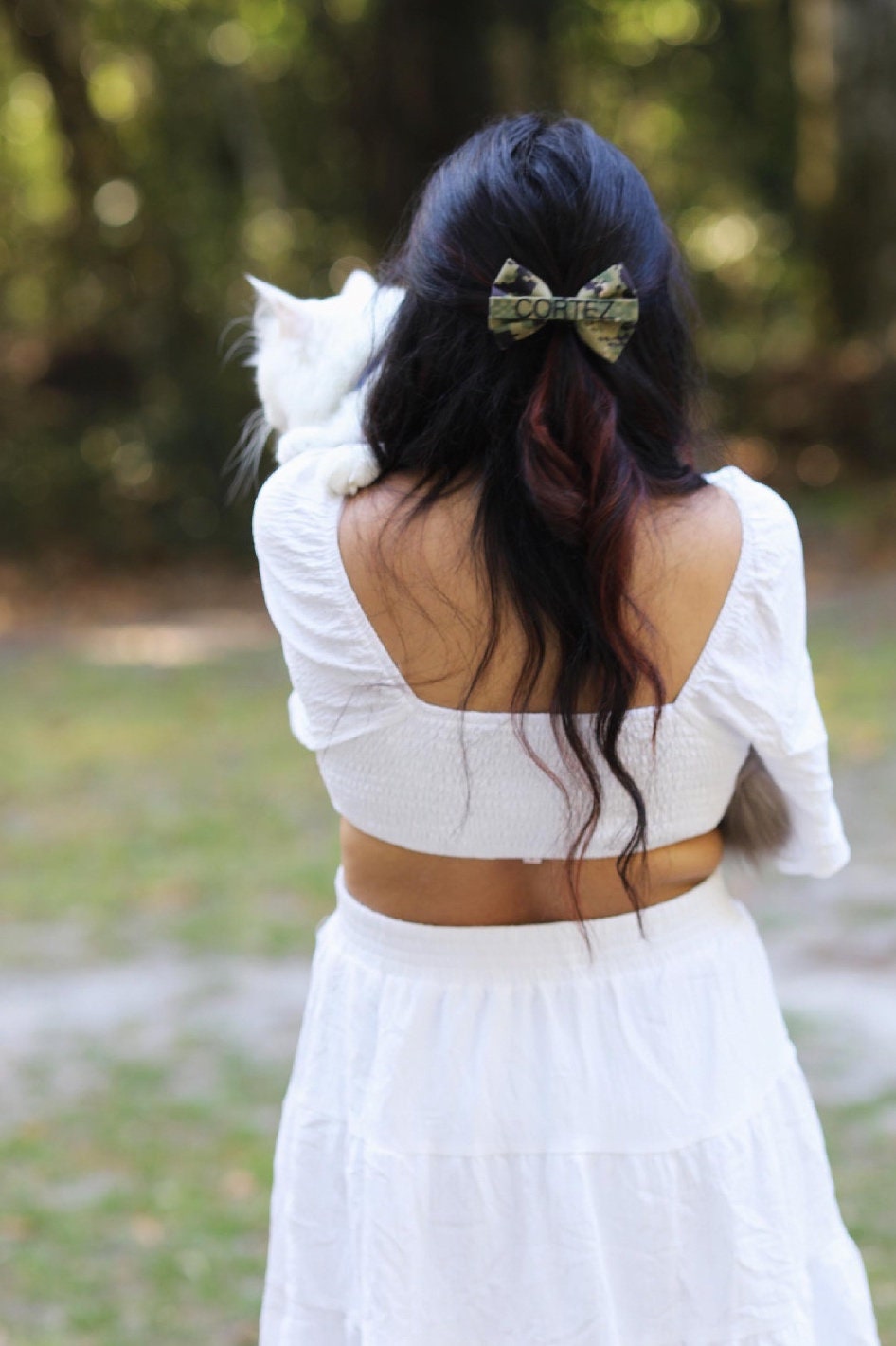 Military Bow Clip Custom Embroidery