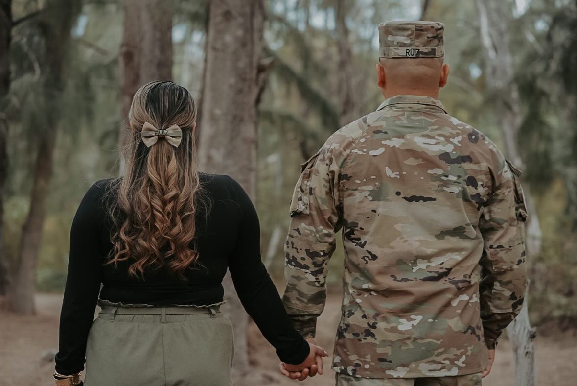 Military Bow Clip Custom Embroidery