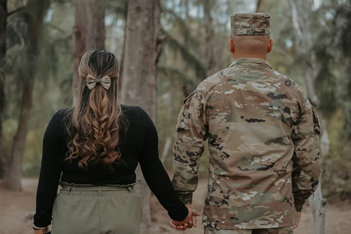 Military Bow Clip Custom Embroidery