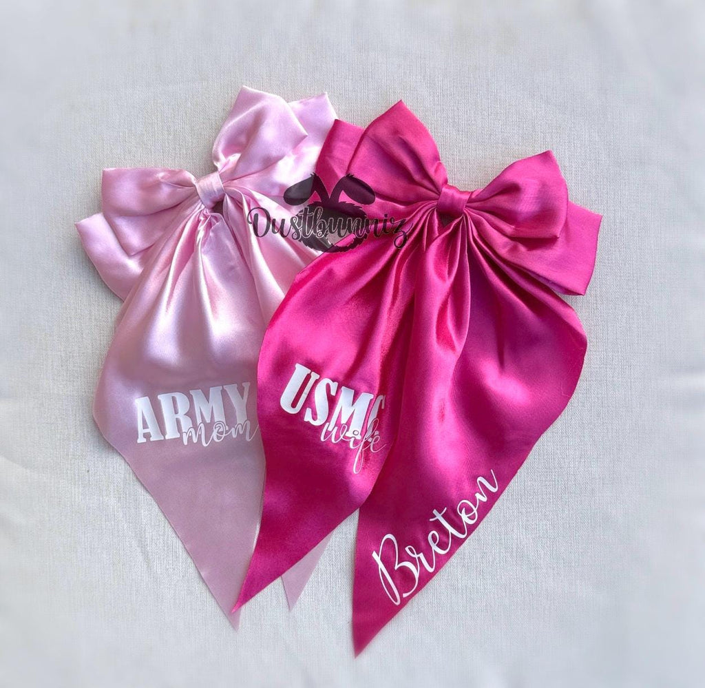 Pink Medium Military Bow Clip Custom
